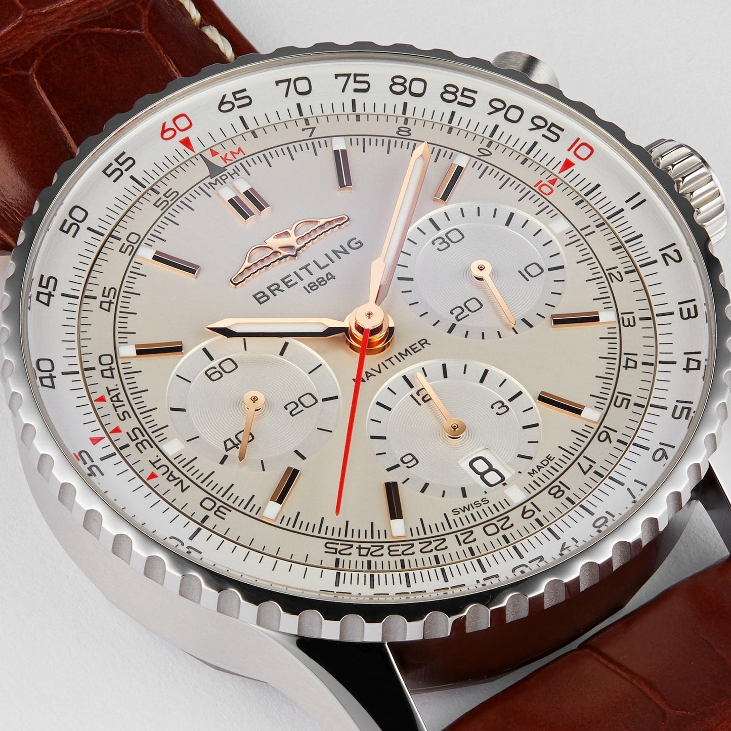 Breitling Navitime Chronograph Automatic Chronometer Silver Dial